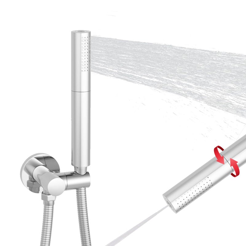 KATAIS Chrome Handheld Shower Head Brass 2 Function High Pressure Hand Shower Wand 7 Inch High Flow Hand Held Shower Head Sprayer with 59 Inch Hose and Bracket - Image 1